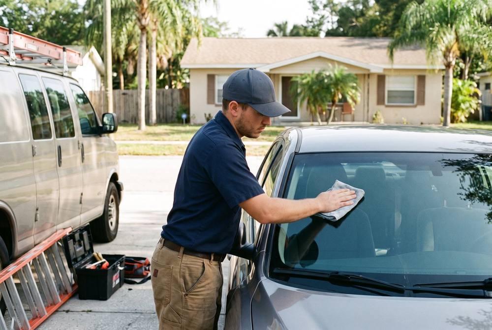 Cleaning windshield and seals