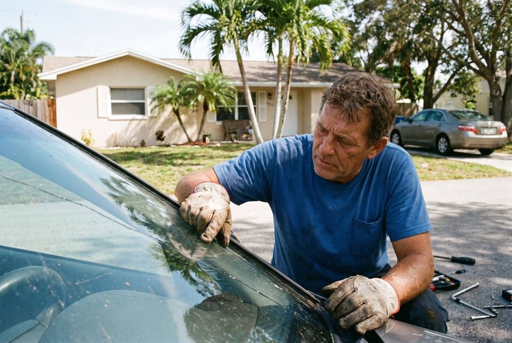 Inspecting windshield damage